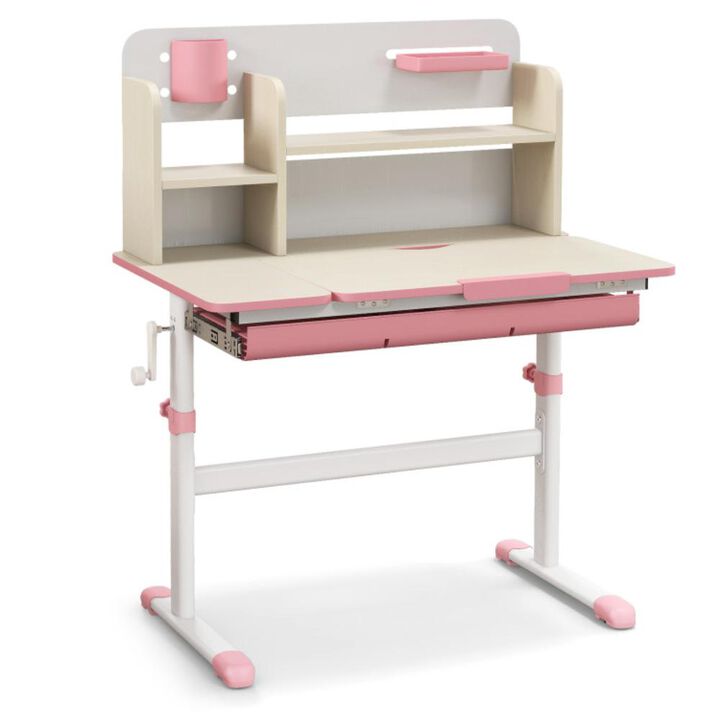 Hivvago Height Adjustable Kids Study Desk with Tilt Desktop for 3-12 Years Old