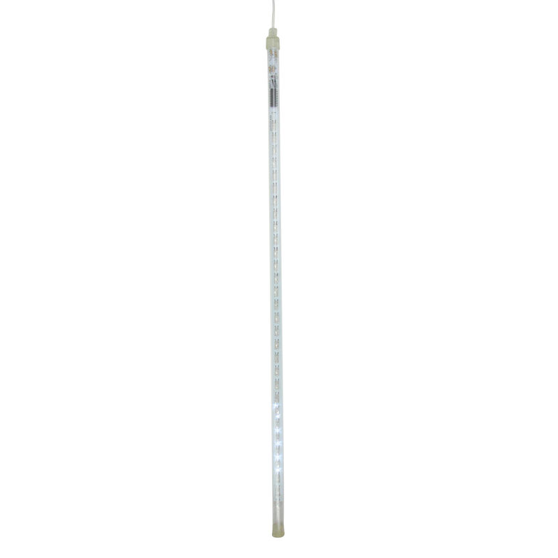 Set of 10 White LED Dripping Snowfall Icicle Christmas Lights - 20.5 ft Clear Wire