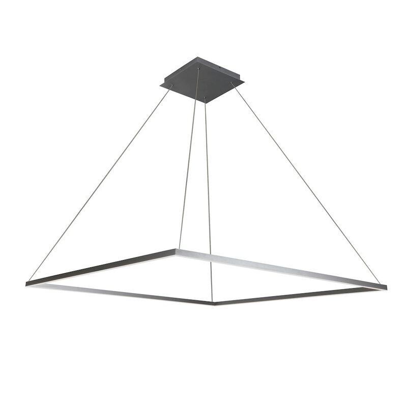 VONN Lighting Integrated LED Chandelier Height Adjustable Square Pendant Light in Silver