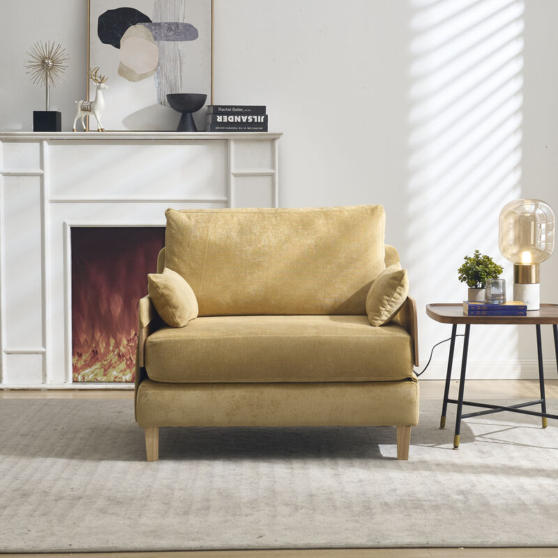 Merax Foldable Chenille Sofa Chair Convertible Futon Sleeper