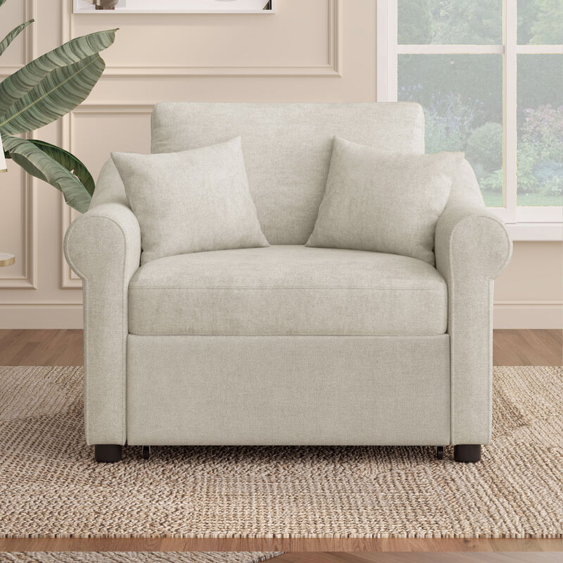 Merax Chenille Convertible Sleeper Sofa Chair