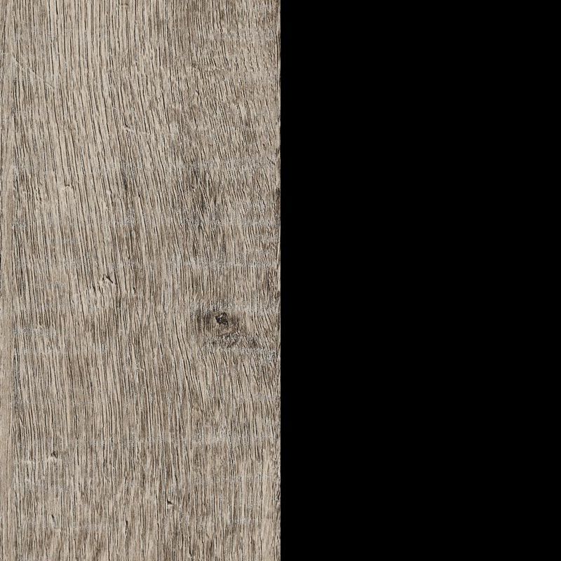 Munich 6-Drawer Double Dresser, Weathered Oak and Matte Black