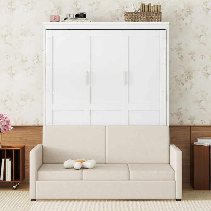 Merax Murphy Bed Cabinet Wall Bed with Cushion