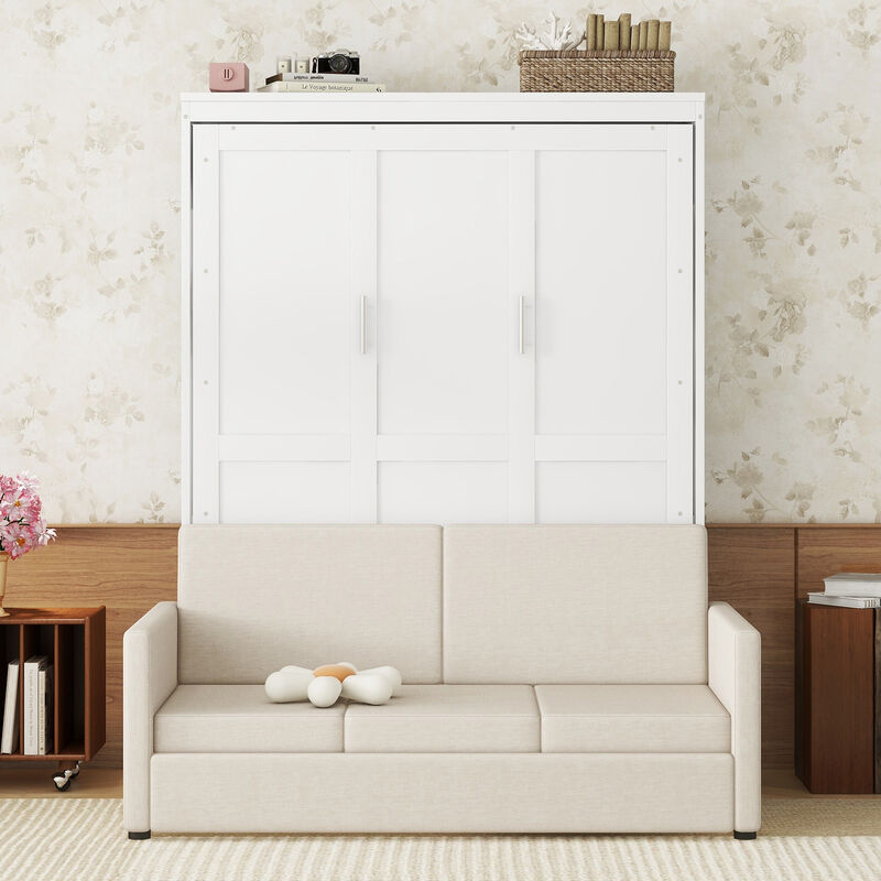 Merax Murphy Bed Cabinet Wall Bed with Cushion