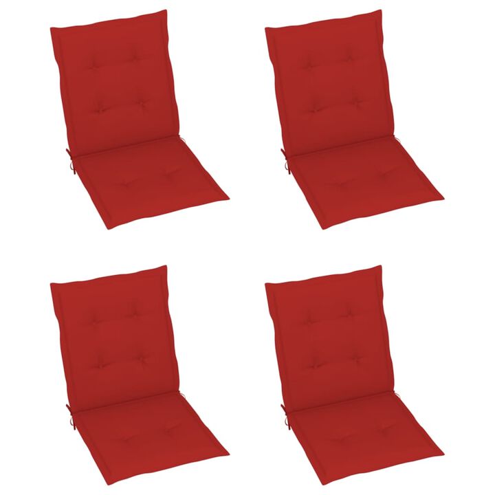 vidaXL Garden Chair Cushions 4 pcs Red 39.4"x19.7"x1.6"