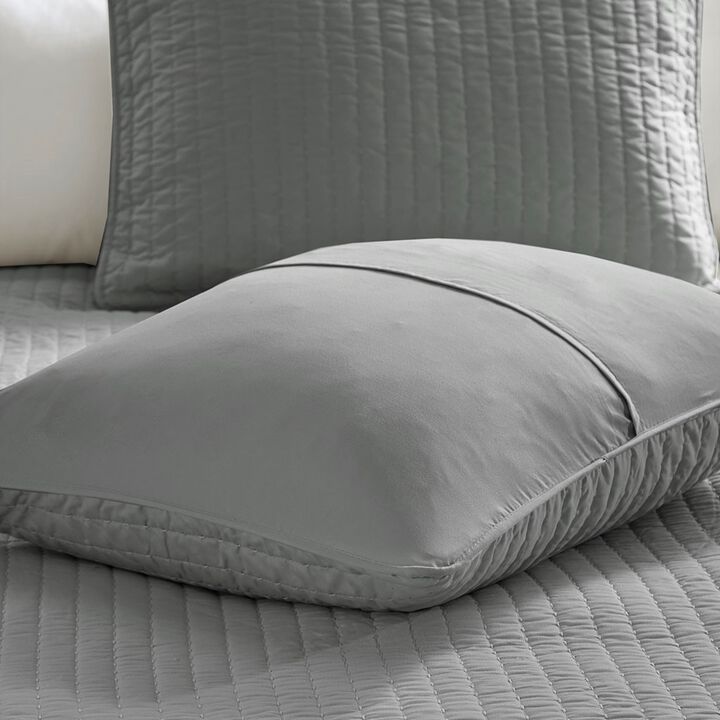 Gracie Mills Becker Cozy Reversible Pick Stitch Quilt Set with Matching Shams