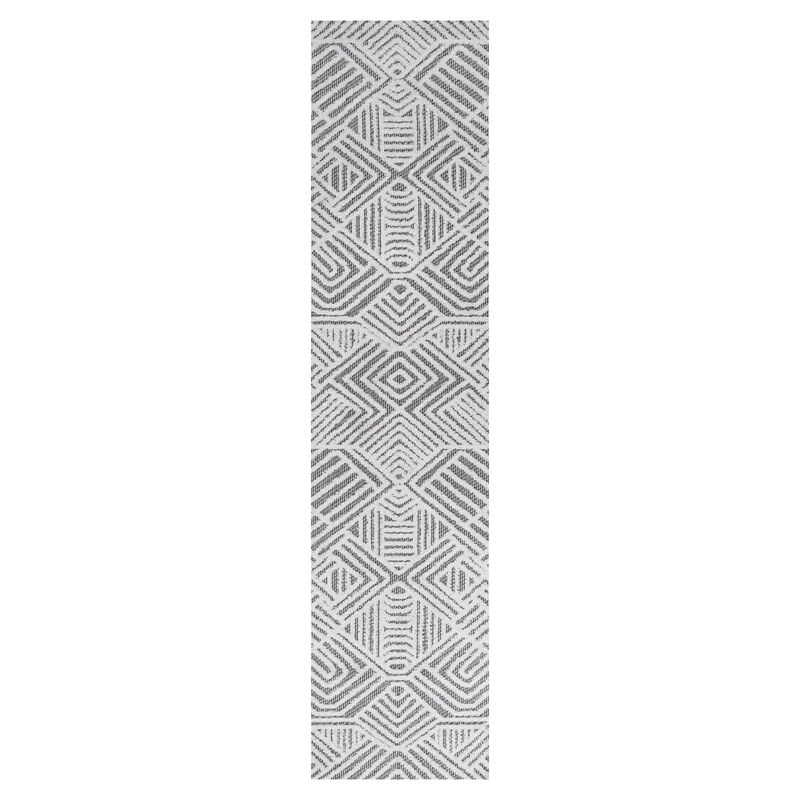 Jordan High-Low Pile Art Deco Geometric Indoor/Outdoor Area Rug