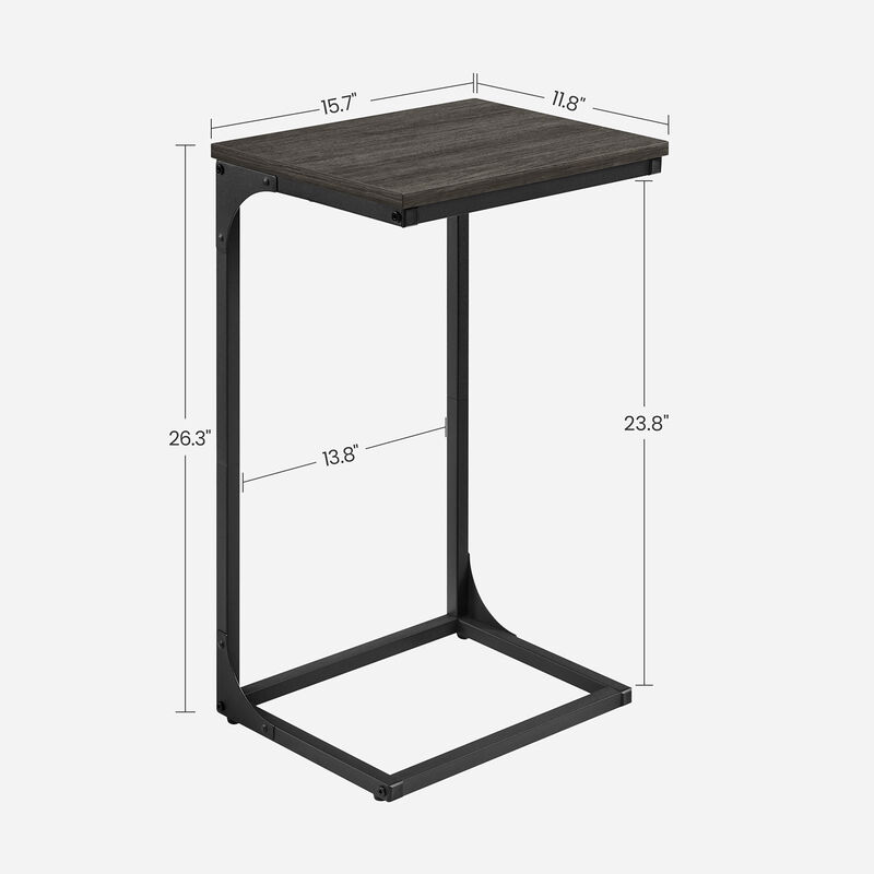 Sofa Side Table with C-Shaped Metal Frame Design