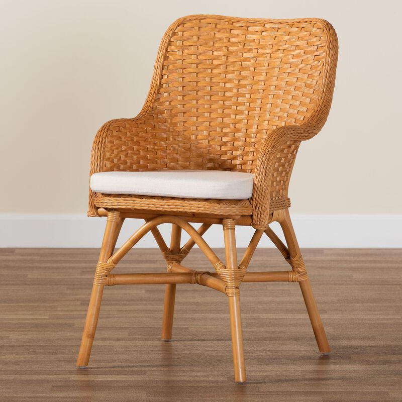 bali & pari Celsie Bohemian Light Honey Rattan Dining Chair