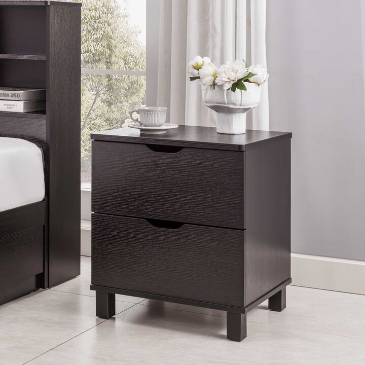 Red Cocoa Nightstand with 2 Drawers