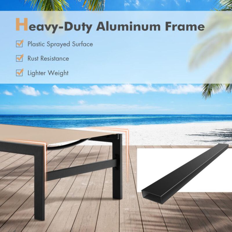 Hivvago 6-Position Chaise Lounge Chairs with Rustproof Aluminium Frame