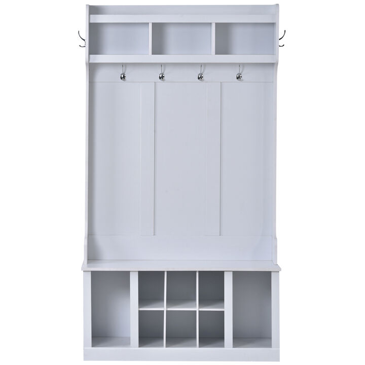 6-Hook Hall Tree & Bench Storage Set