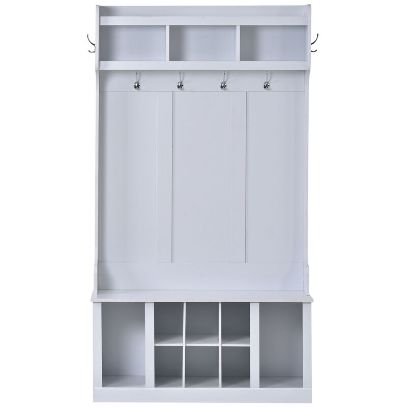6-Hook Hall Tree & Bench Storage Set