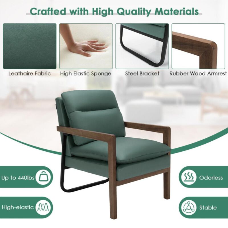 Hivvago Single Sofa Chair with Extra-Thick Padded Backrest and Seat Cushion