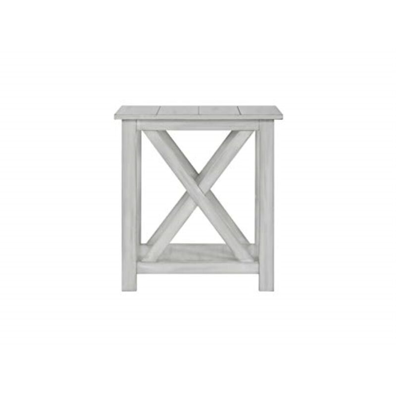 Boraam Jamestown End Table, Antique White, Full