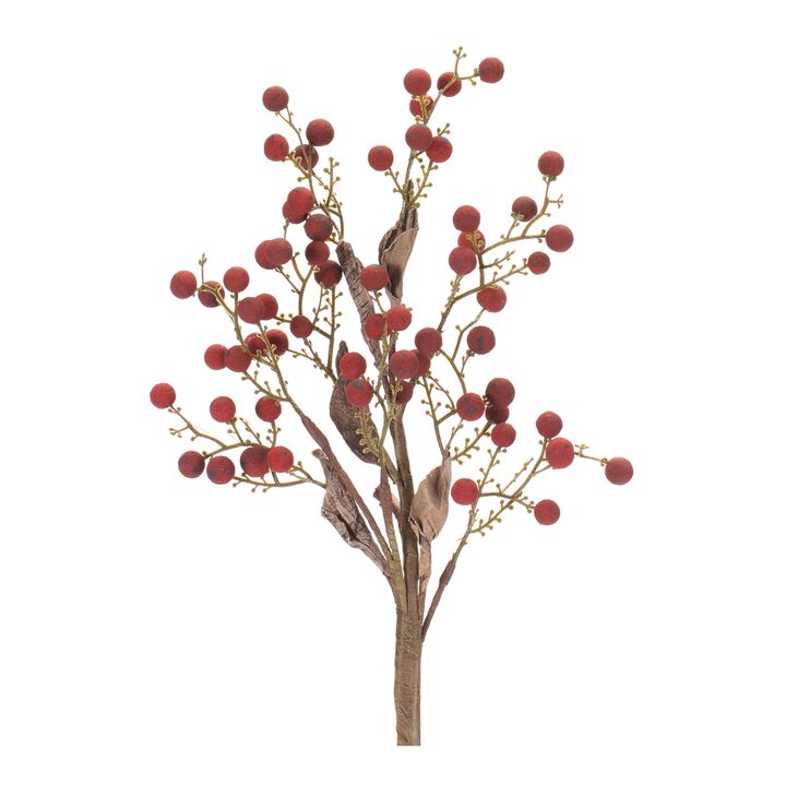 Red Berry Branch Spray Set of 24 for Holiday Floral Arrangements and Decor