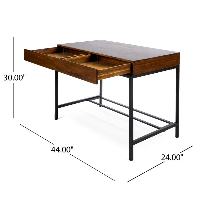 Industrial Acacia Wood Storage Desk Durability and Style Combined