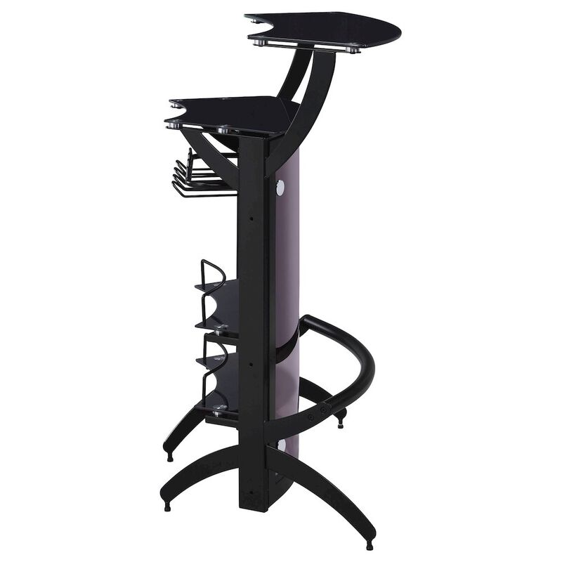 Coaster Co. of America Dallas 2-shelf Curved Freestanding Home Bar Cabinet Black