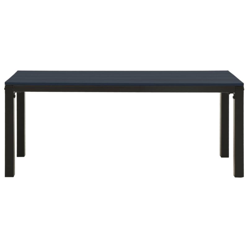 vidaXL Black Patio Bench 43.3" - Outdoor Weather-Resistant Seating Made of Durable Steel and WPC, Requires Assembly, California Proposition 65 Warning