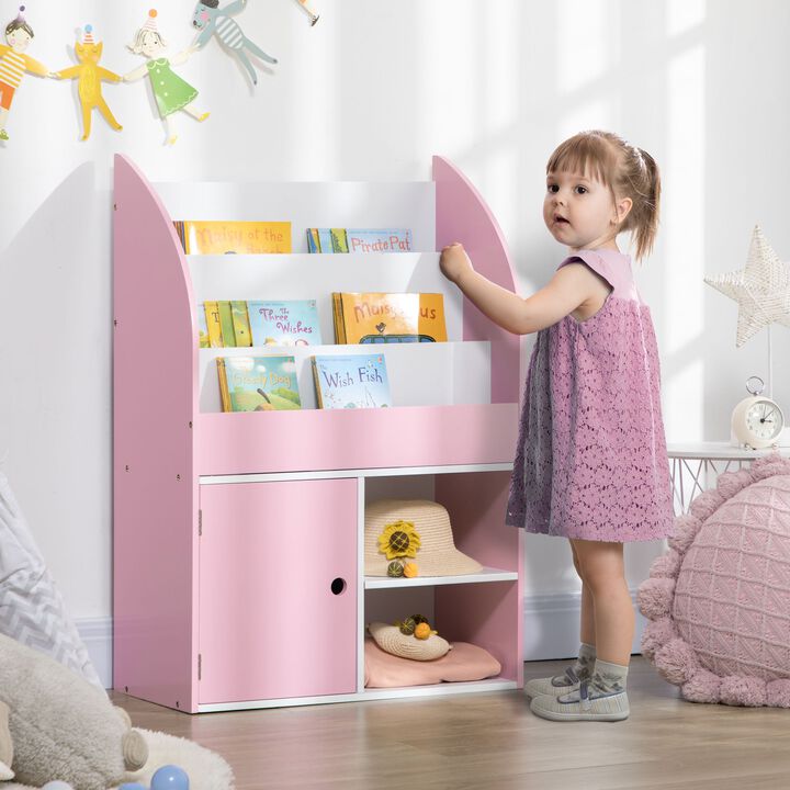 Pink Children's Storage: Bookshelf & Toy Organizer Cabinet
