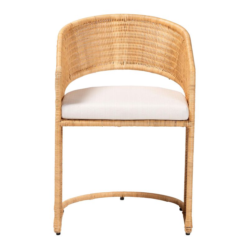 bali & pari Palm Bohemian Light Honey Rattan Dining Chair