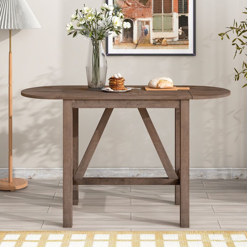 MONDAWE 3-Piece Wood Counter Height Drop Leaf  Dining Table Set with 2 Upholstered Dining Chairs for Small Place,Dinging Room