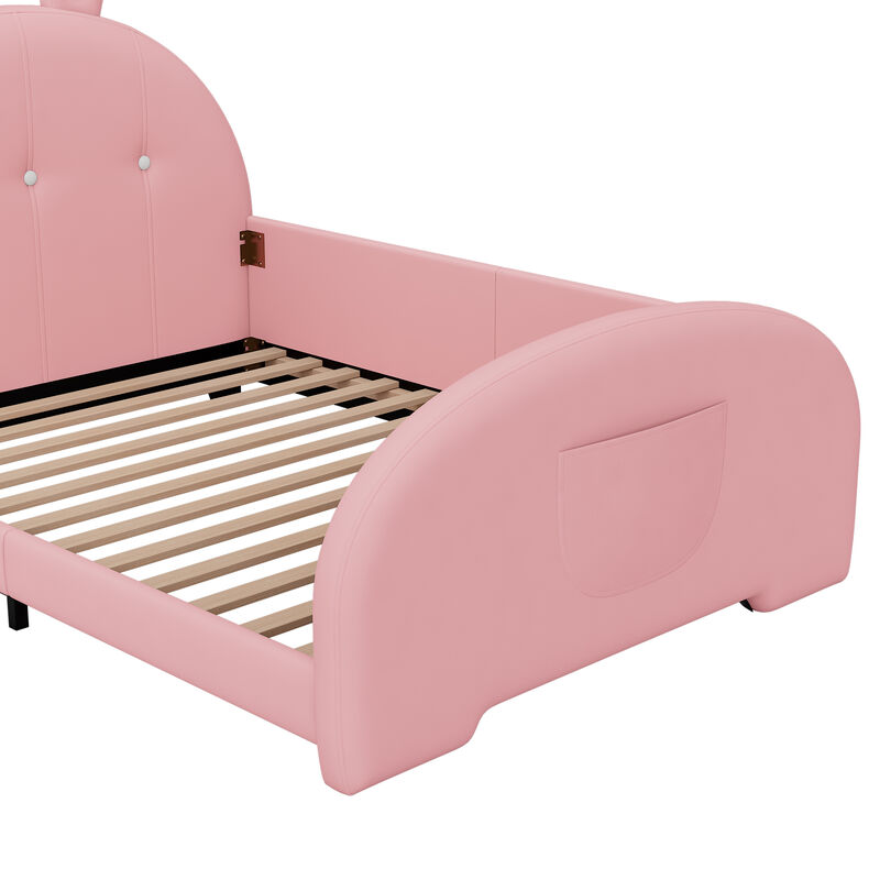 Merax PU Leather Platform Bed for Kids Childern