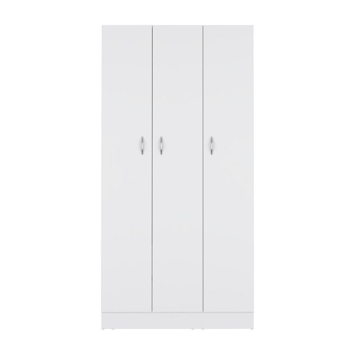 Westbury Wardrobe Armoire with 3-Doors and 2-Inner Drawers, Black -Bedroom