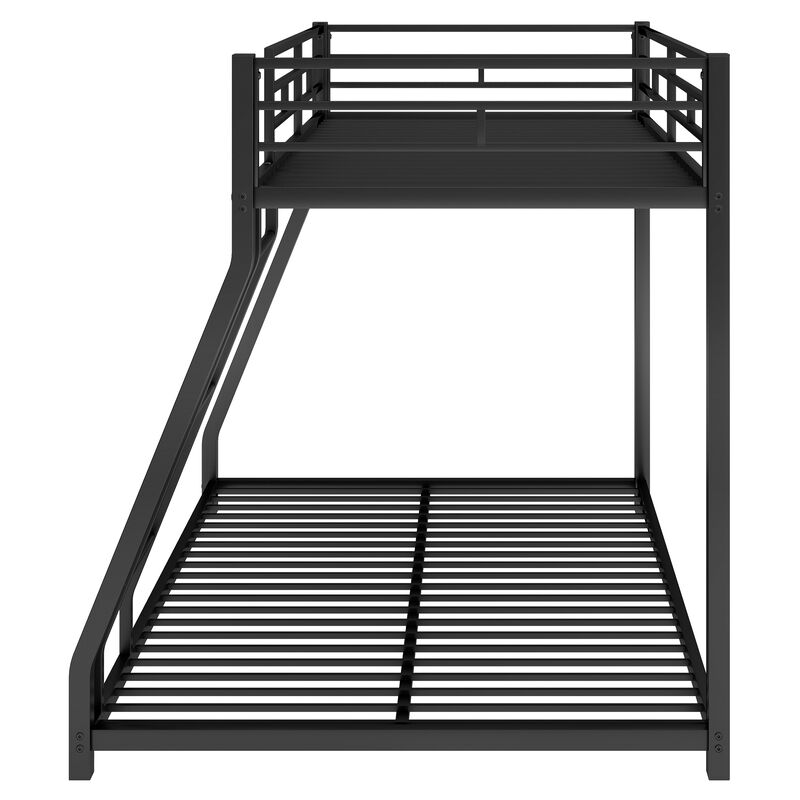Merax Modern Metal Floor Bunk Bed with Sloping Stairs