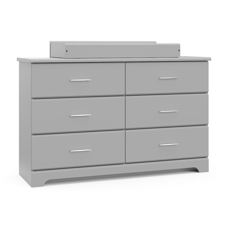 Storkcraft Brookside 6 Drawer Double Dresser (Pebble Gray)