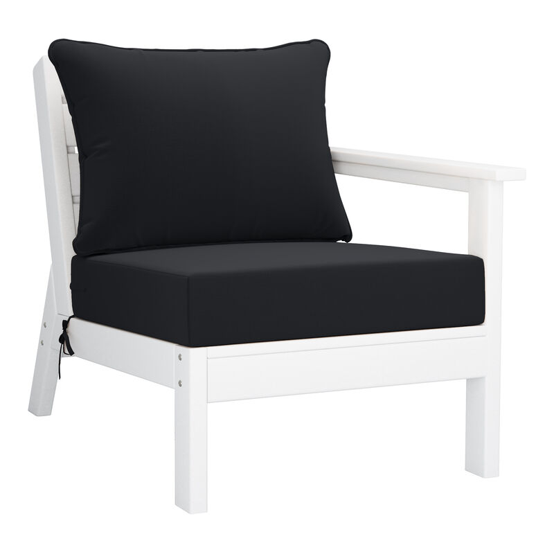 WestinTrends Outdoor Patio HDPE Sectional Sofa with Patio Cushions