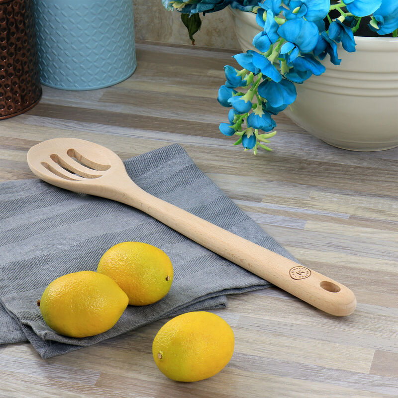 Martha Stewart Bainford 14 Inch Beech Wood Slotted Spoon