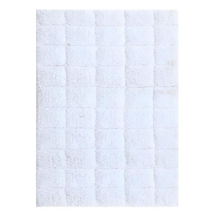 Knightsbridge Summer Tile 220 GSF Non Skid Back Bath Rug 17 x 24 - White