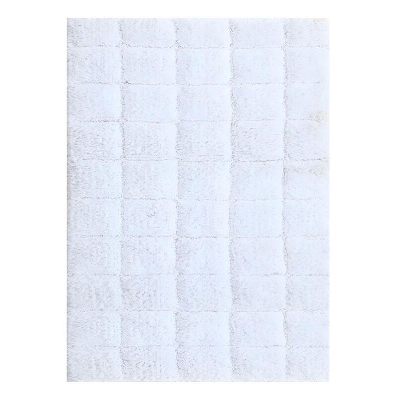 Knightsbridge Summer Tile 220 GSF Non Skid Back Bath Rug 17 x 24 - White