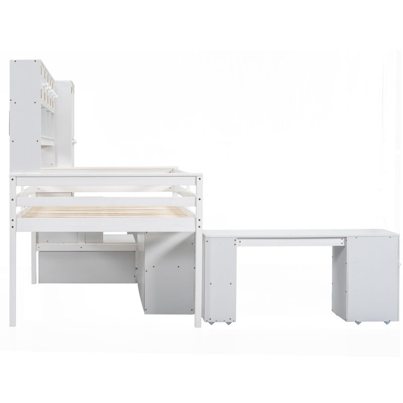 Merax Storage Loft Bed  with Desk