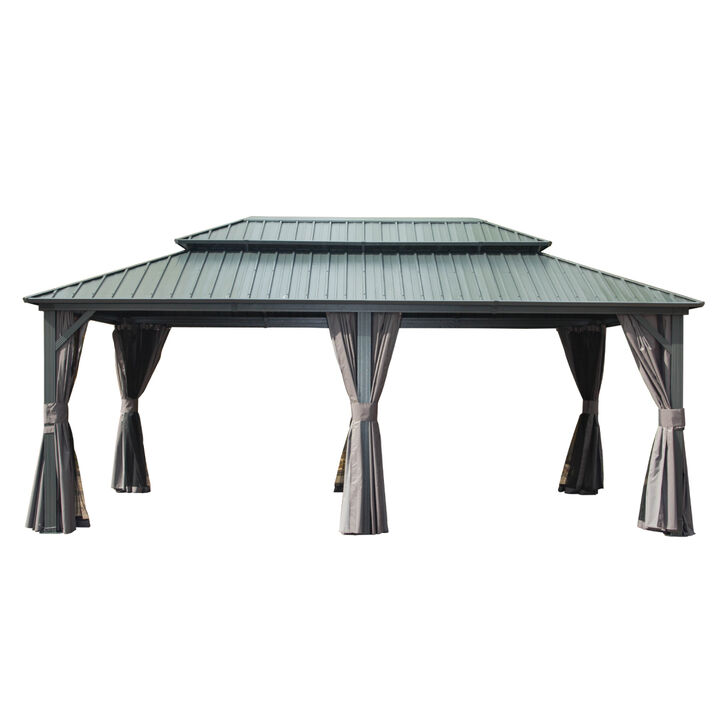 12' X 20' Hardtop Gazebo, Aluminum Metal Gazebo 12' X 20' Hardtop Gazebo, Aluminum Metal Gazebo