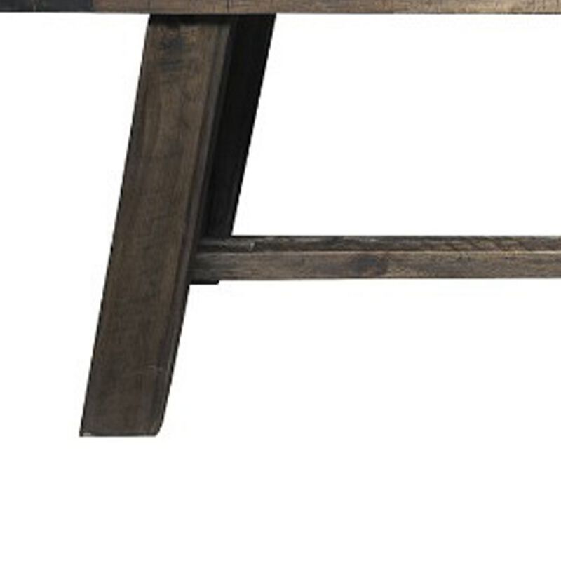 Transitional Style Bench In Acacia Wood Gray-Benzara