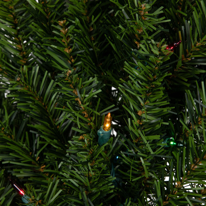 Pre-Lit Canadian Pine Artificial Christmas Wreath - 30-Inch  Multi Lights