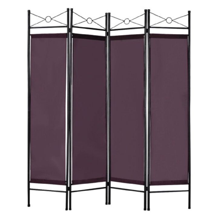 4 Panels Metal Frame Room Private Folding Screen