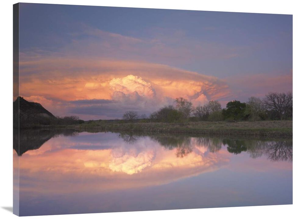 Storm clouds over South Llano River, South Llano River State Park, Texas-Canvas Art-40x30
