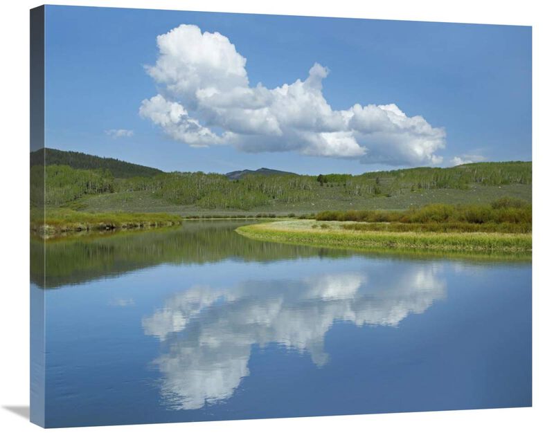 Cumulus clouds over Green River, Bridger-Teton National Forest, Wyoming-Canvas Art-30x24.9