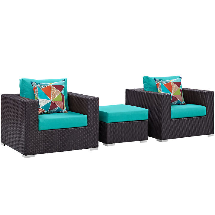Modway - Convene 3 Piece Outdoor Patio Sofa Set