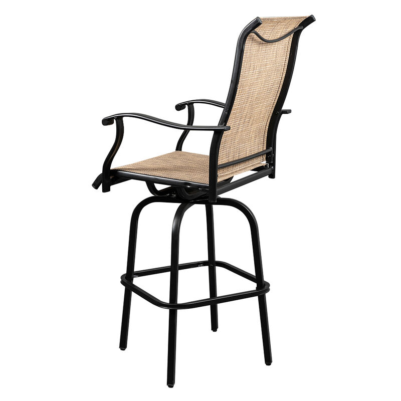 2pcs Wrought Iron Swivel Bar Chairs for Patio or Outdoor Bar