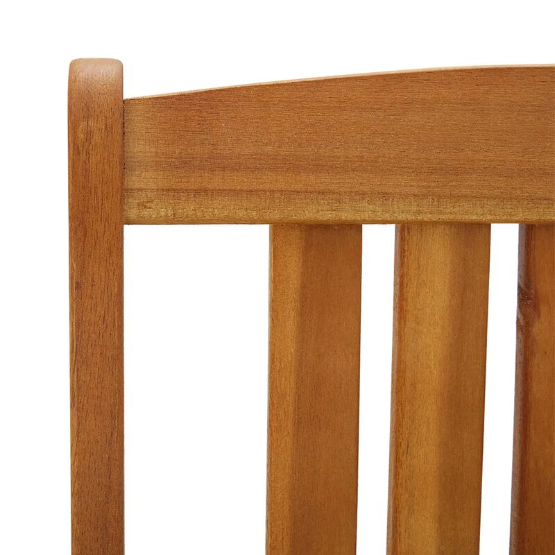 Blaire Outdoor Chair Set of 2, Green Fabric, Brown Solid Acacia Wood - Benzara