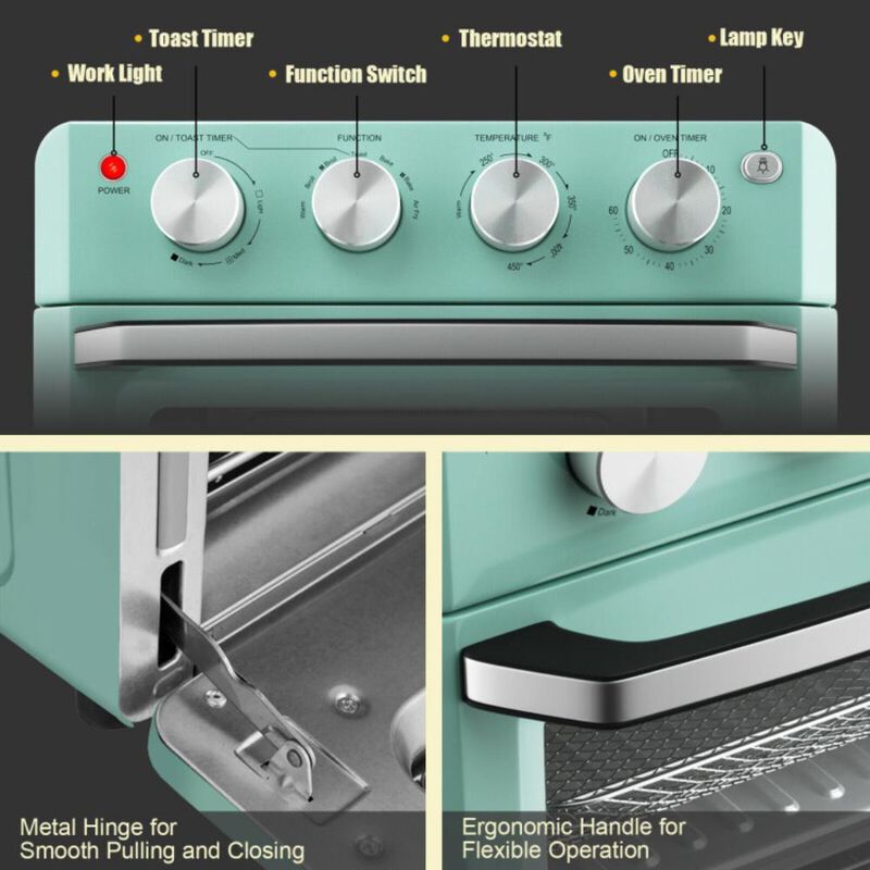 Costway 19 Qt Dehydrate Convection Air Fryer Toaster Oven with 5 Accessories
