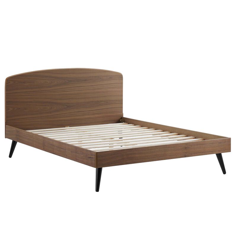 Modway - Bronwen Queen Wood Platform Bed Walnut