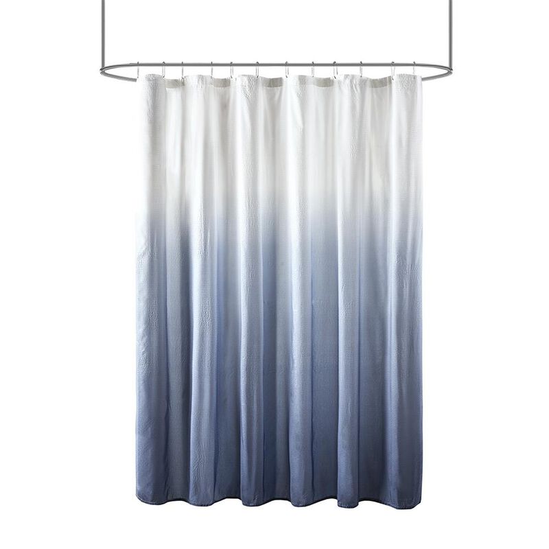 Belen Kox Blue Ombre Seersucker Shower Curtain, Belen Kox