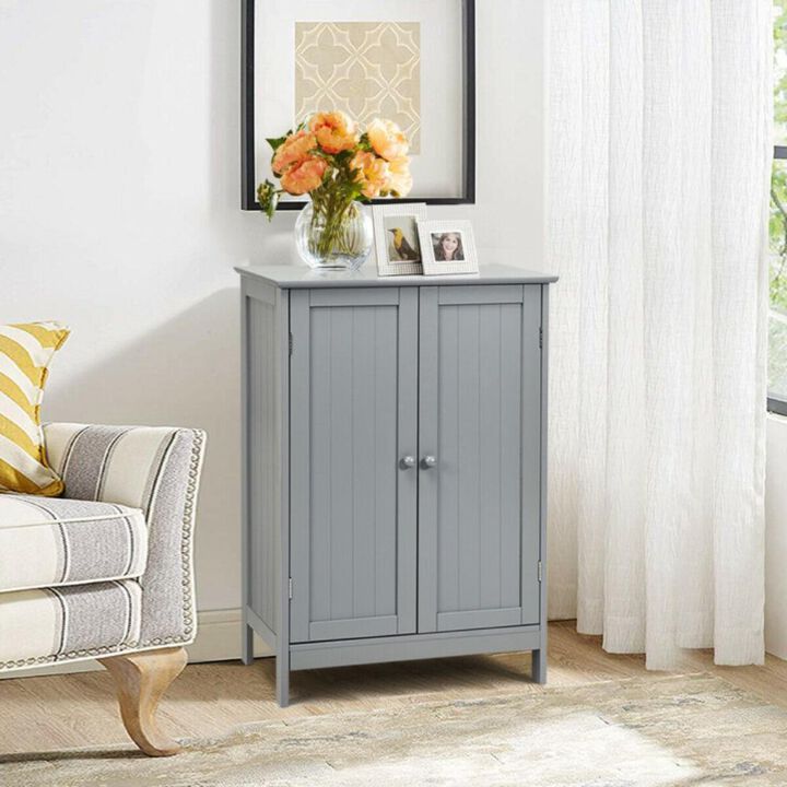 Hivvago 2-Door Freee-Standing Bathroom Cabinet with Shelf