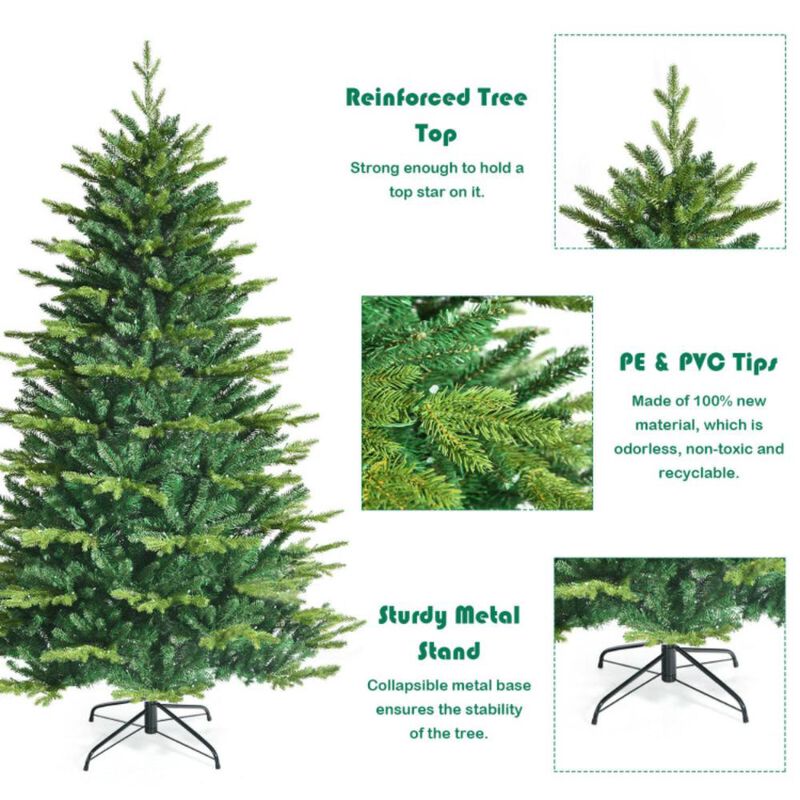 Hivvago Pre-lit Artificial Hinged Christmas Tree with APP Controlled LED Lights