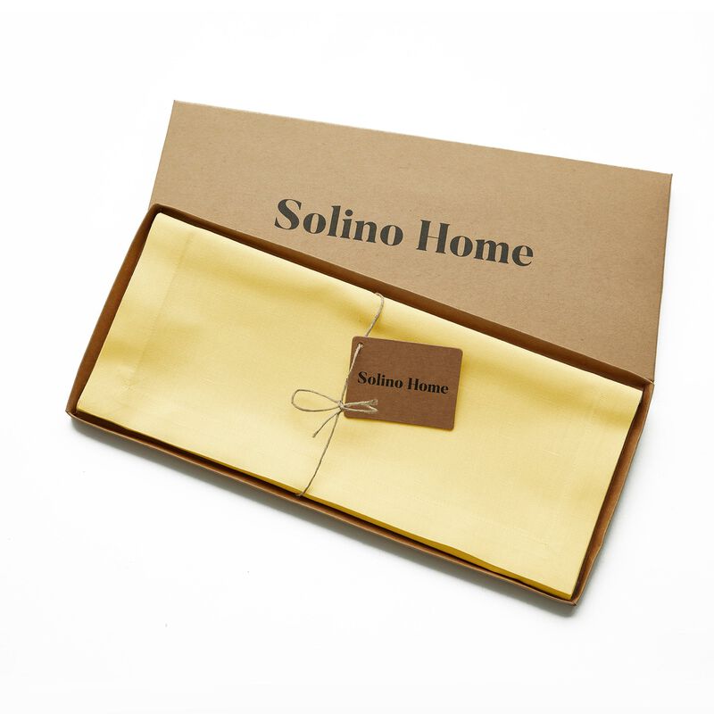 Solino Home Cotton Linen Plain Table Runner | Dru